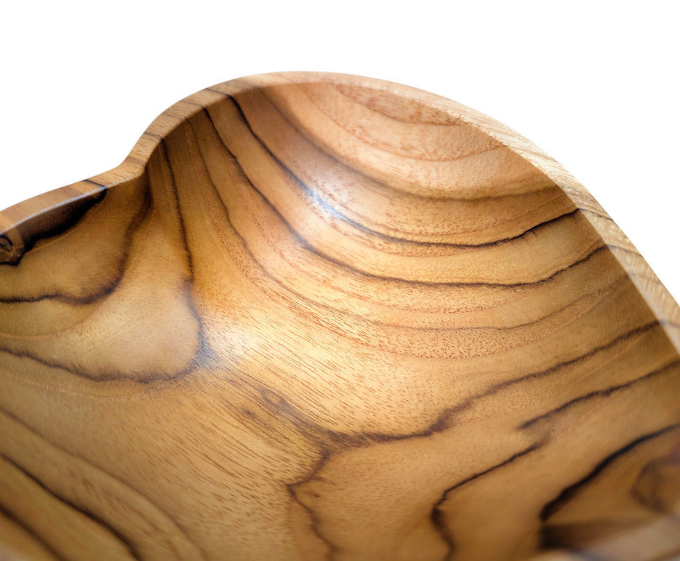 Thumbnail: Teakwood jewelry bowl with an individually carved heart silhouette