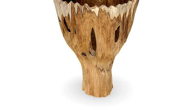 Rustic Wooden Vase, Natural Edge Wood Vase,Boho Wood Centerpiece, Organic Vase