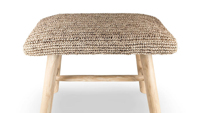 Handcrafted Rattan Stool, Handwoven Wicker Stool, Boho Rattan Stool,