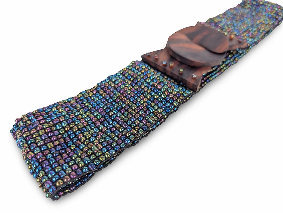 Thumbnail: Beaded Vintage Belt, Stretch Belt, Handmade Belt, Boho Belt, Hippie Belt,