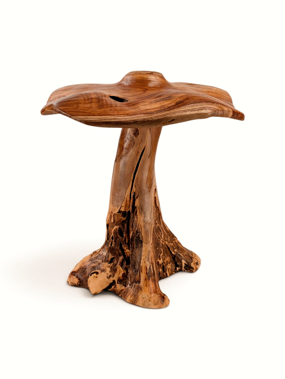 Thumbnail: Hand-Carved Teakwood Garden Sculpture from Bali with Organic Rooted Base