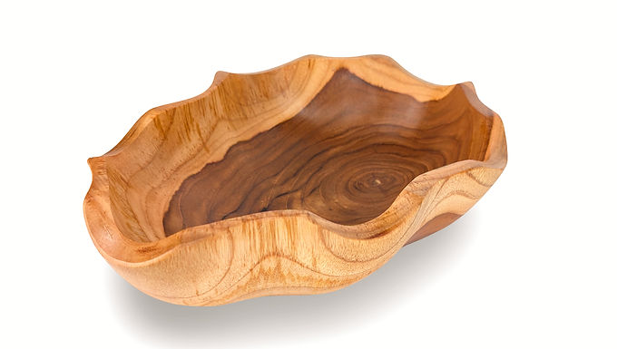 Wavy Fruit Bowl, Handmade Fruit Bowl, Handcrafted Wood Bowl, Rustic Fruit Bowl
