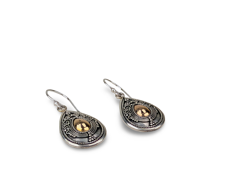 Thumbnail: Sterling Silver Drop Earrings, Vintage Style Earrings, Silver Filigree Earrings
