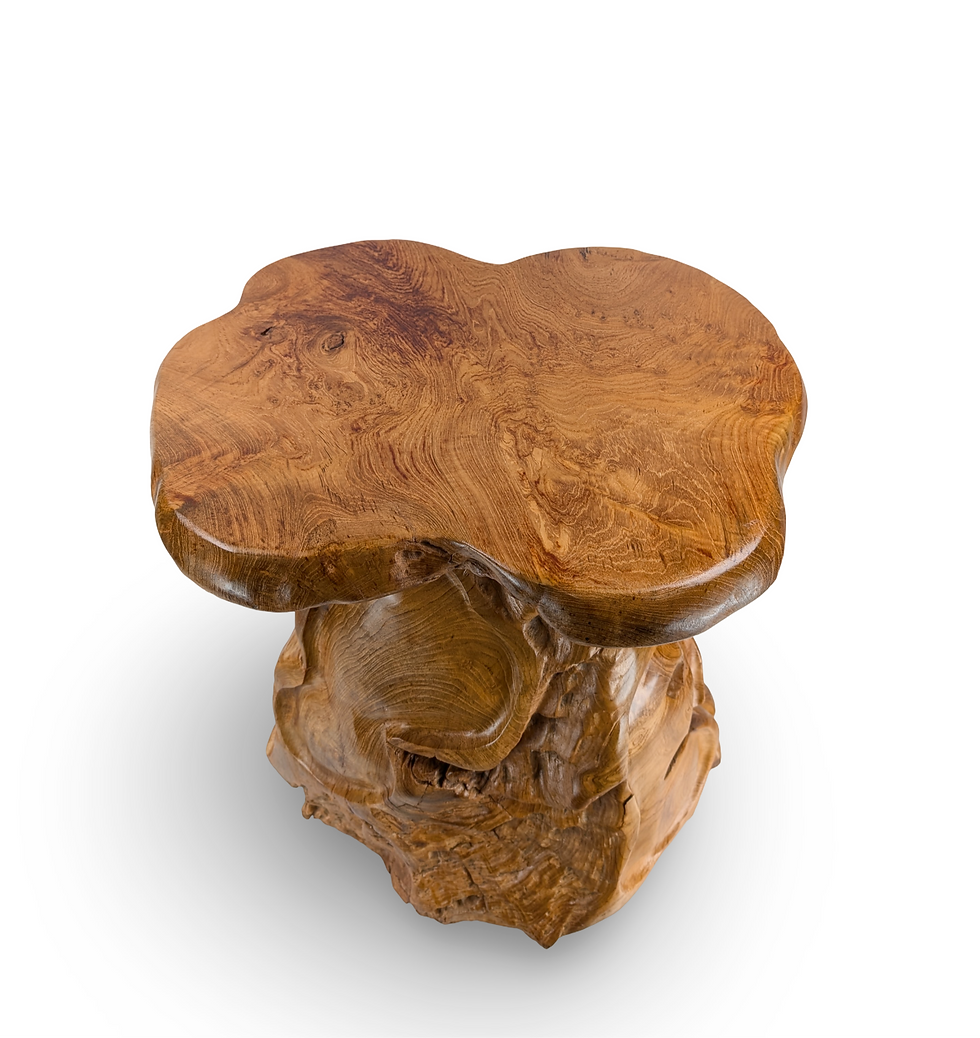 Thumbnail: Handcarved Wood Stool