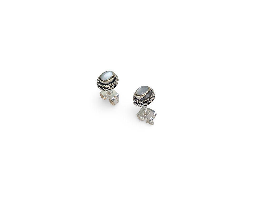 Thumbnail: Vintage Oval Stud Earrings, Braided Boarder Earrings, Antique Style Earrings