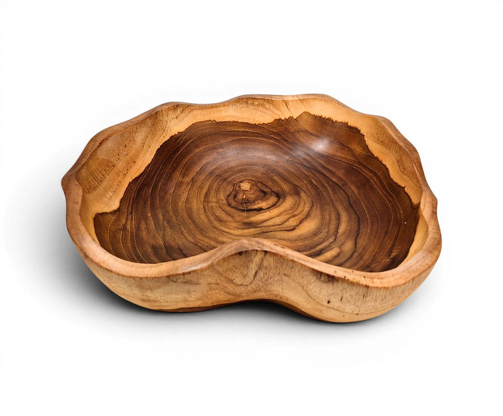 Thumbnail: Teak serving dish with a sculptural wavy edge