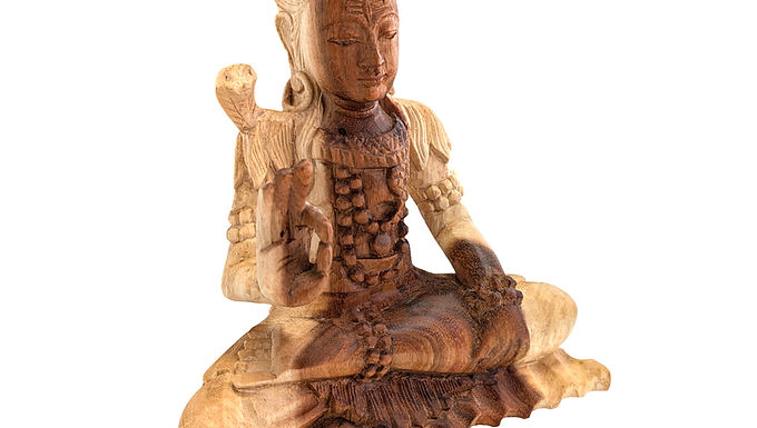 Sitting Buddha Statue, Wood Buddha Statue, Carved Buddha Statue, Buddha Figurine