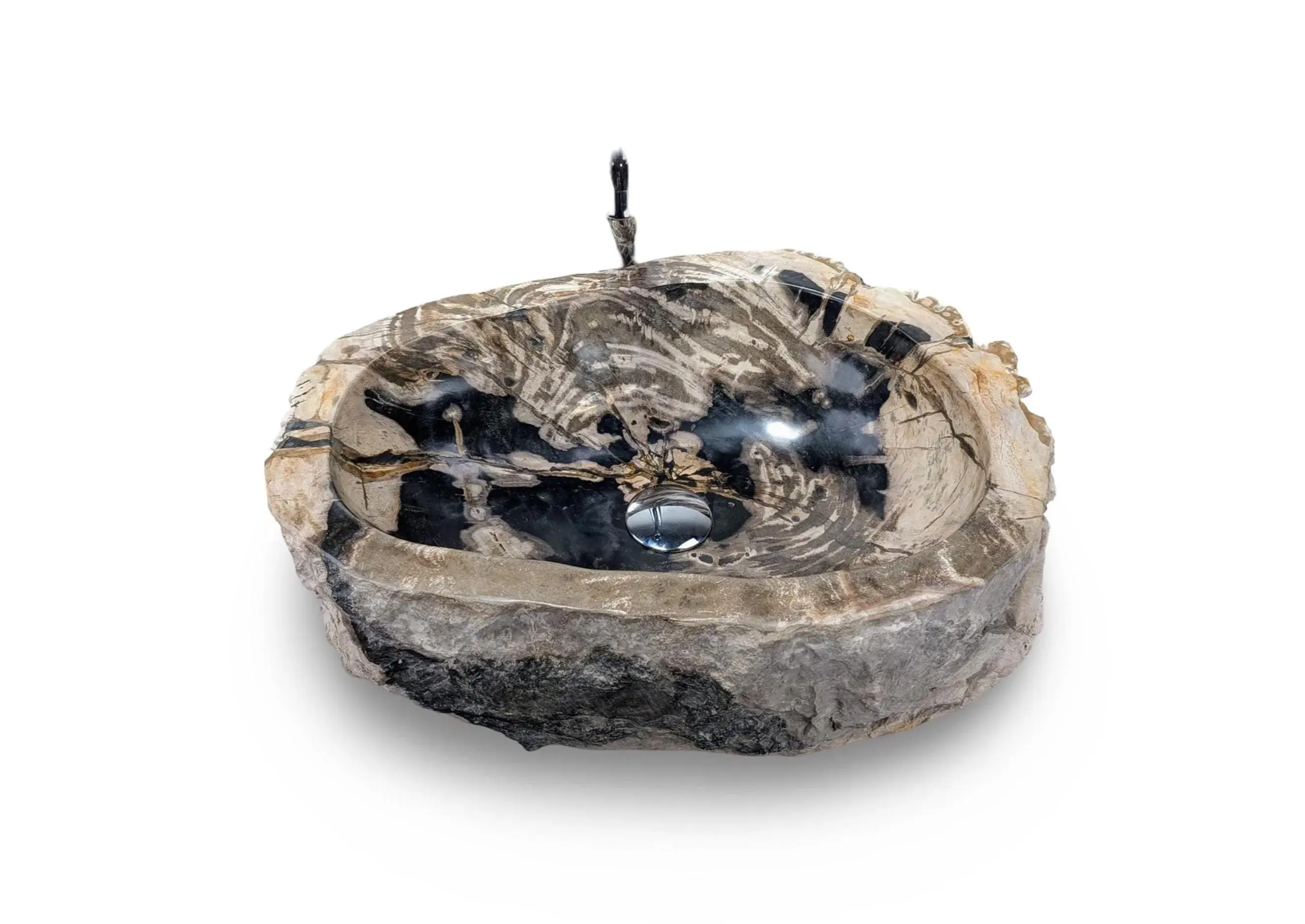 Petrified Wood Vessel Sink - Raw Edge Tabletop Wash Basin