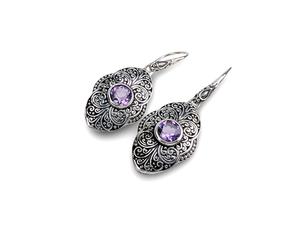 Thumbnail: Purple Gemstone Earrings