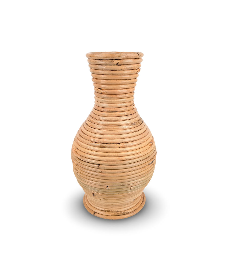 Thumbnail: Rattan Flower Vase, Small Flower Vase, Natural Wood Vase, Hand Woven Vase,