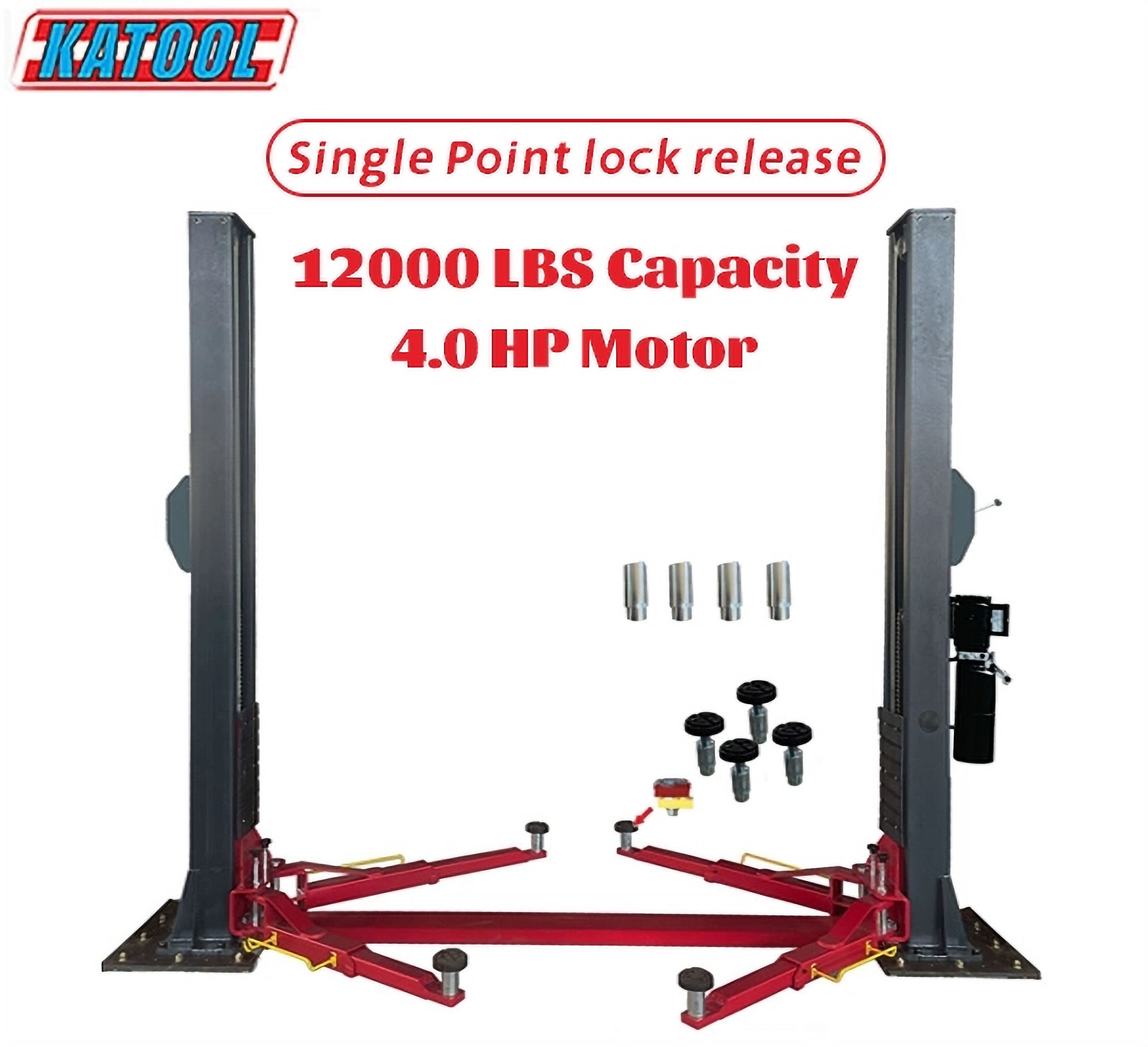 Katool KT-H120D 12,000 lb 2-Post Lift – Auto Hoist for Home & Pro Shops