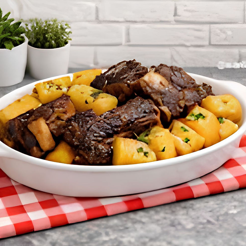 Costela assada "molinha" com Mandioca