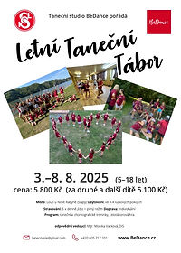 Letní taneční soustředění letos v termínu 3. - 8. 8. 2025. Přihlášky zde: https://forms.gle/NE2P7t5tfj88kAvE7