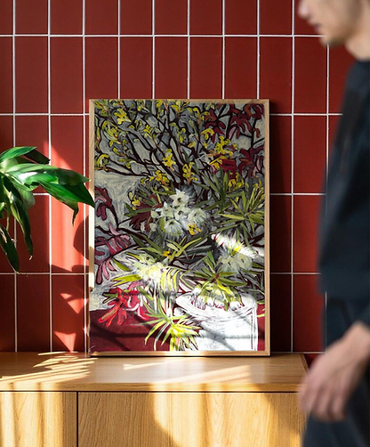 A mockup of an original painting as a fine art print