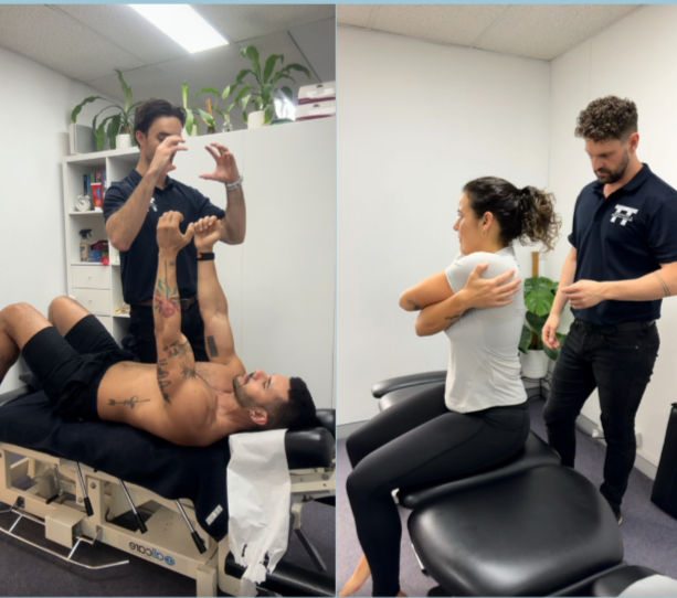 Clinic photo of chiropractic care or movement assessment
Purpose, visually differentiates joint and movement support