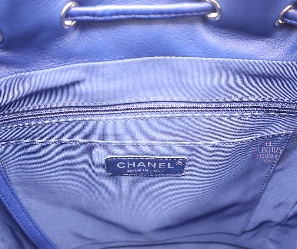 Thumbnail: Chanel Quilted Lambskin Urban Spirit Backpack in Blue Silver Hardware