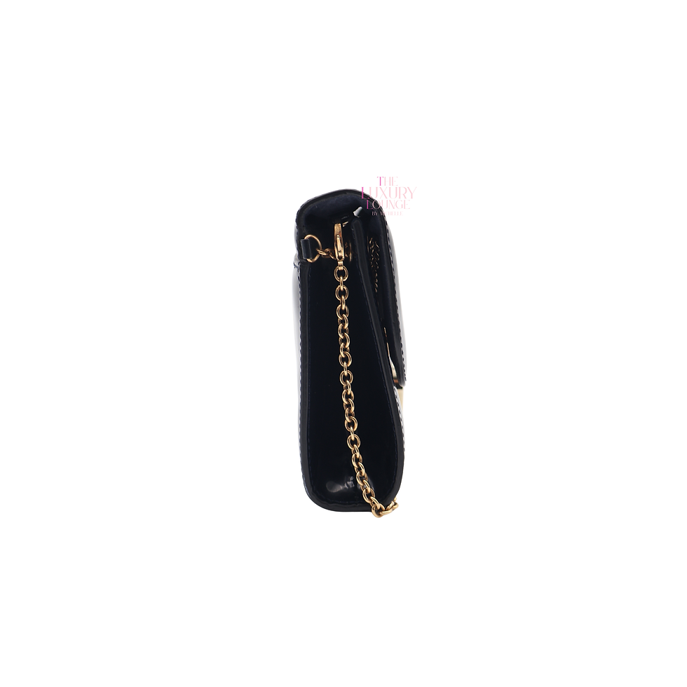 Thumbnail: Christian Louboutin Riviera Chain ClutchPatent Leather in Dark Blue GHW