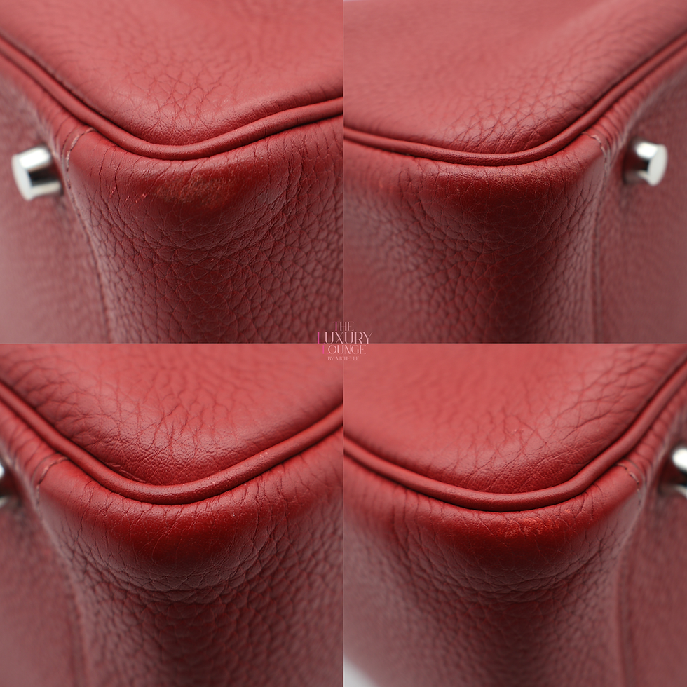 Thumbnail: Hermes Lindy 30 Togo Leather in Red PHW