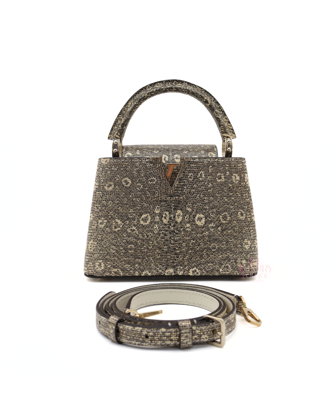 Louis Vuitton Mini Capucines Lizard Crossbody Bag in Gold & Gray Ombre GHW