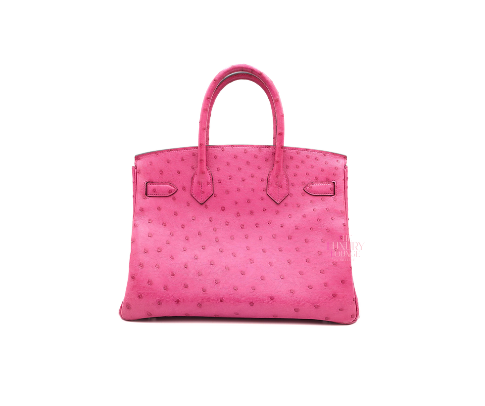 Thumbnail: Hermes Birkin 30 Ostrich Skin in Rose Pourpre Palladium Hardware