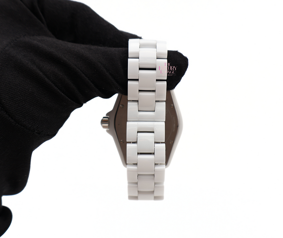 Thumbnail: Chanel J12 Ceramic Stainless Steel Women's Wristwatch in White Model H0970 SHW