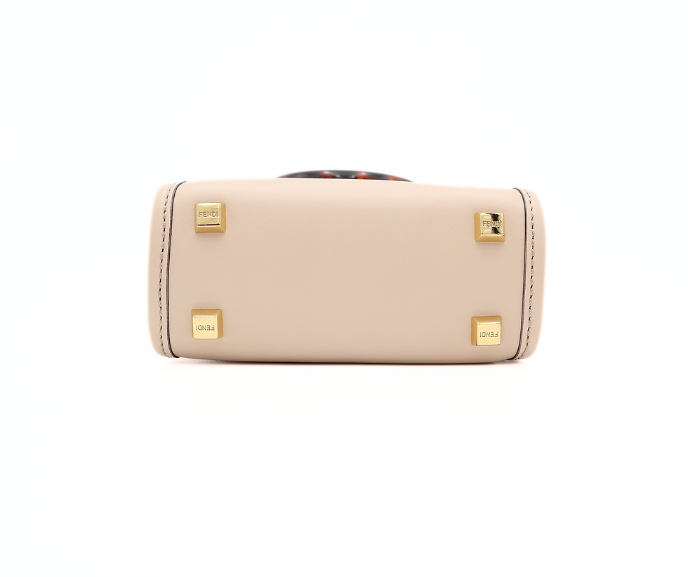 Thumbnail: Fendi Roma Sunshine Shopper Mini Tote Leather in Beige Based GHW