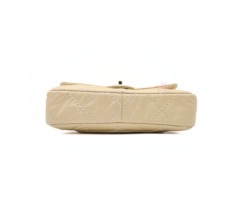 Thumbnail: Chanel Ultimate Stitch Medium Flap Lambskin in Beige SHW