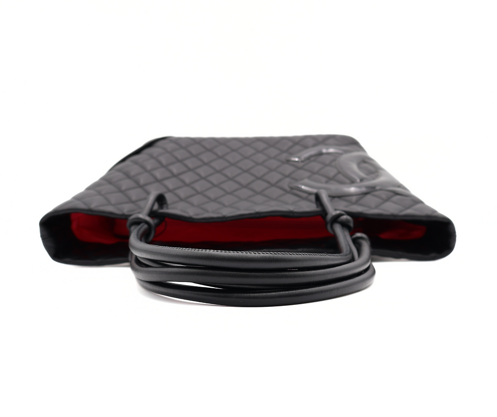 Thumbnail: Chanel Quilted Leather Ligne Cambon Tote in Black SHW