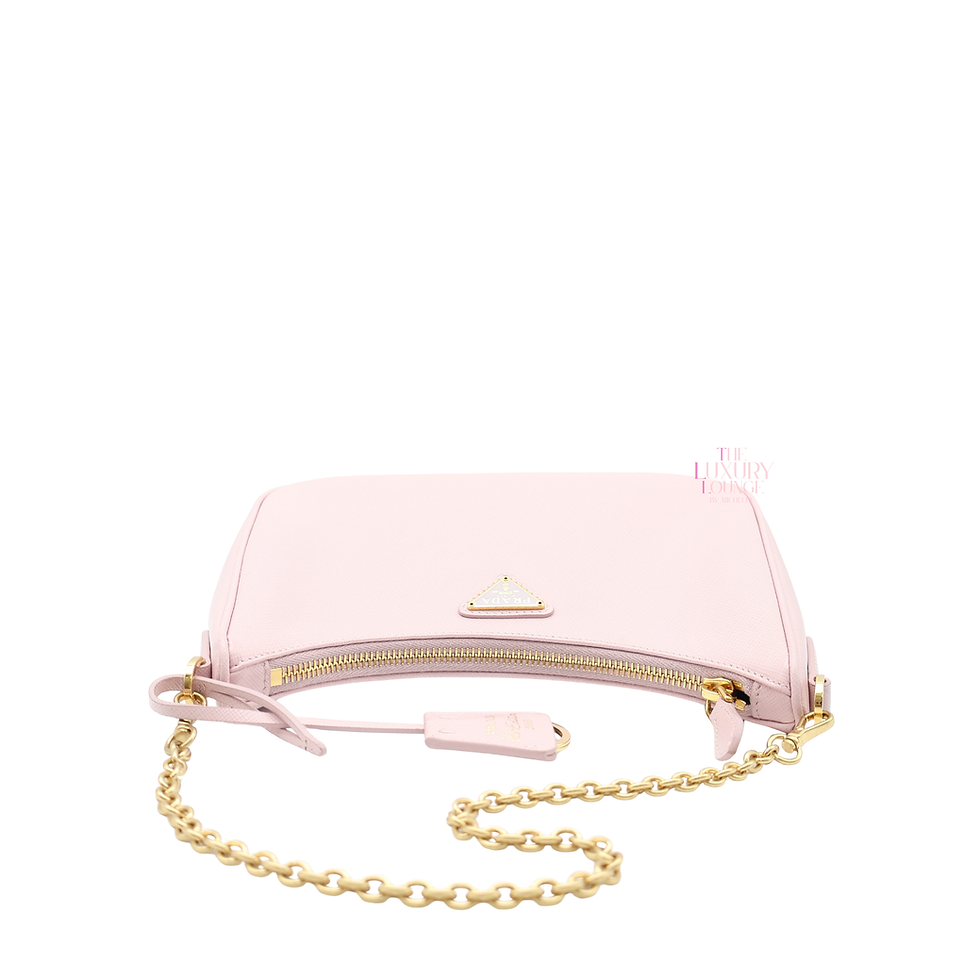 Thumbnail: Prada Re-edition 2005 Saffiano Leather Shoulder bag in Light Pink/Fresco GHW