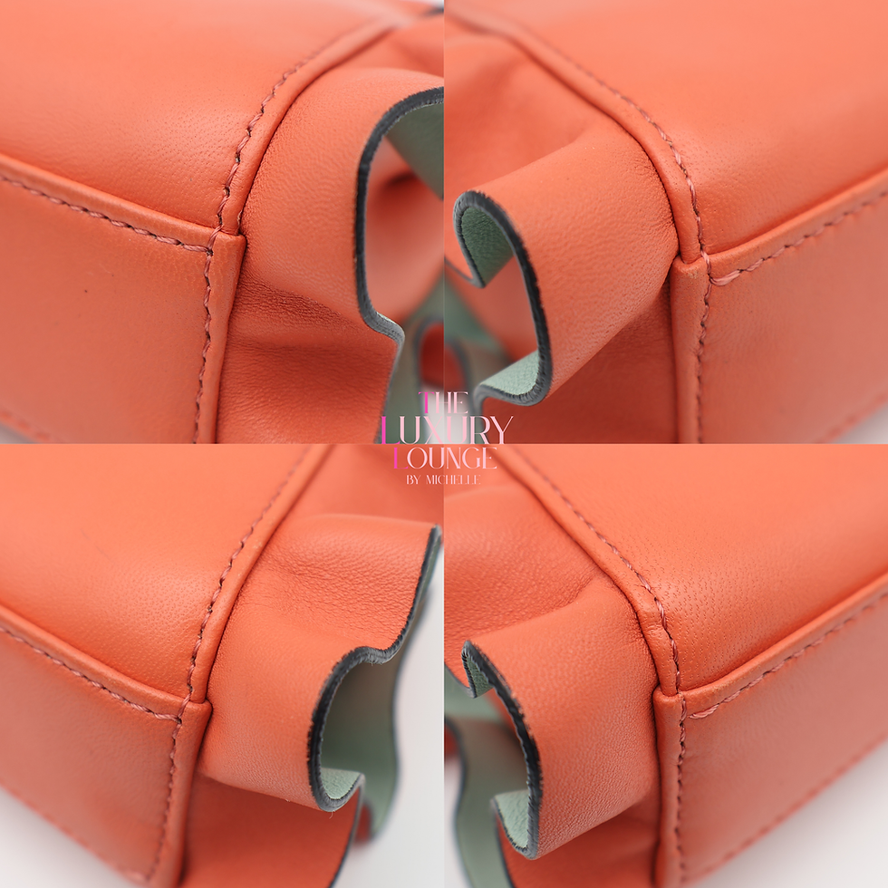 Thumbnail: Fendi Peekaboo Micro Waves Top Handle Satchel Leather Bag