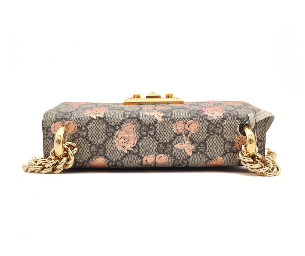 Thumbnail: Gucci GG Supreme Berry Padlock Crossbody Small in Brown GHW