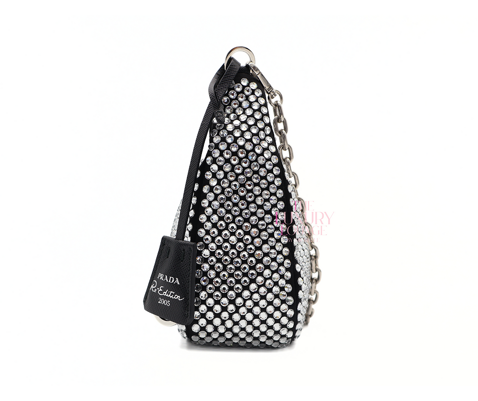 Thumbnail: Prada Re-edition 2005 Crystal Satin Bag in Black SHW