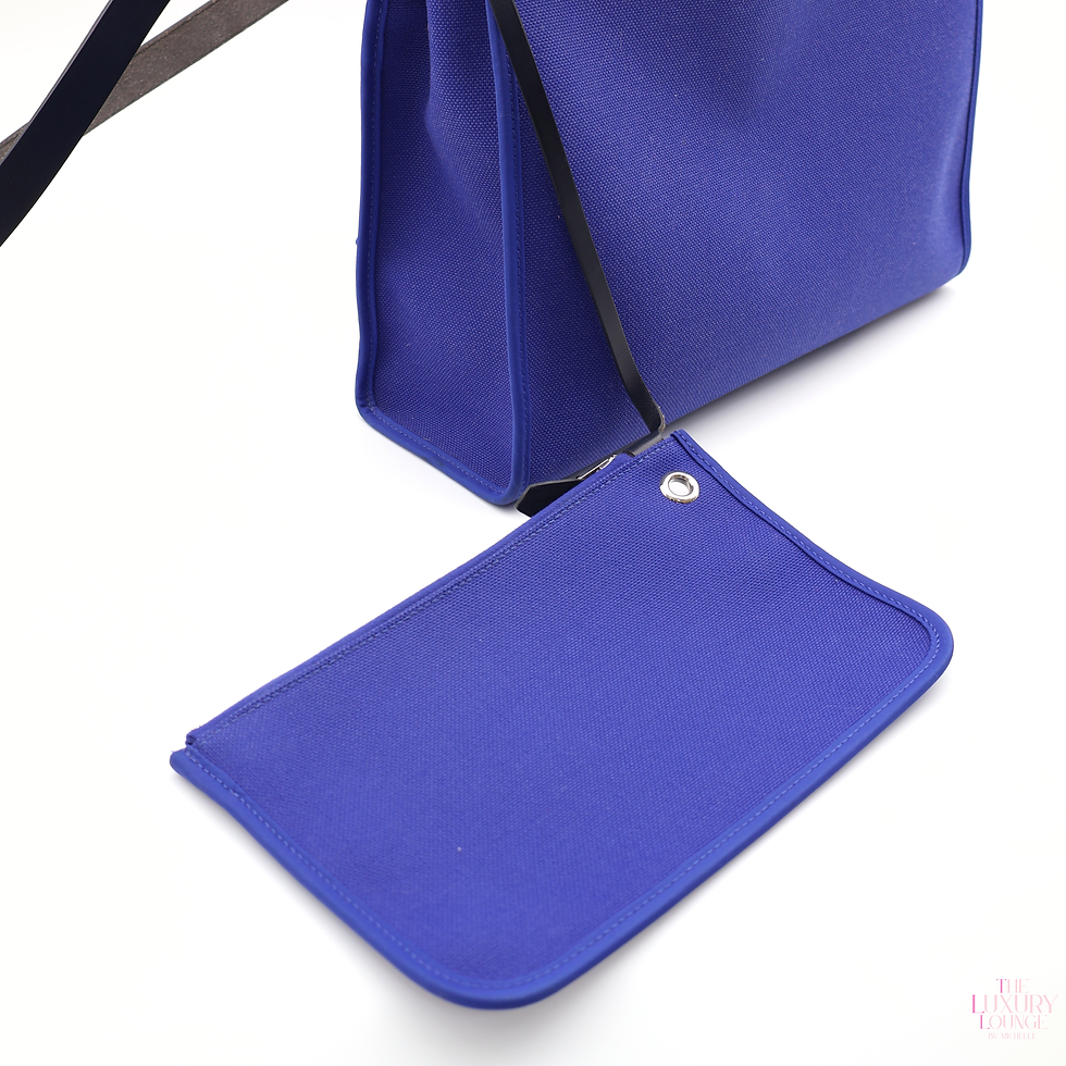 Thumbnail: Hermes Herbag Zip PM Toile/Hunter Two way bag in Blue/Navy PHW