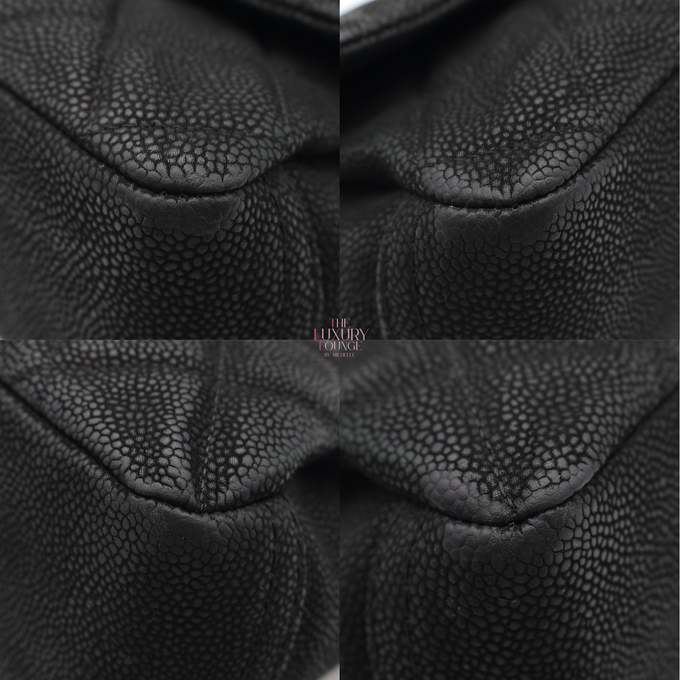 Thumbnail: Chanel Medium Quilted Caviar Lady Pearly Flap Bag in Matte Black RSHW