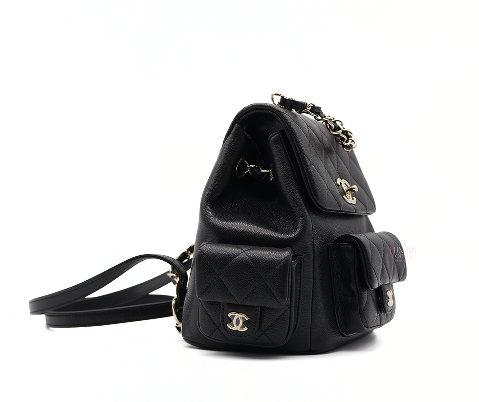 Thumbnail: Chanel Duma 23K SmallQuilted Caviar Backpack in Black CGHW