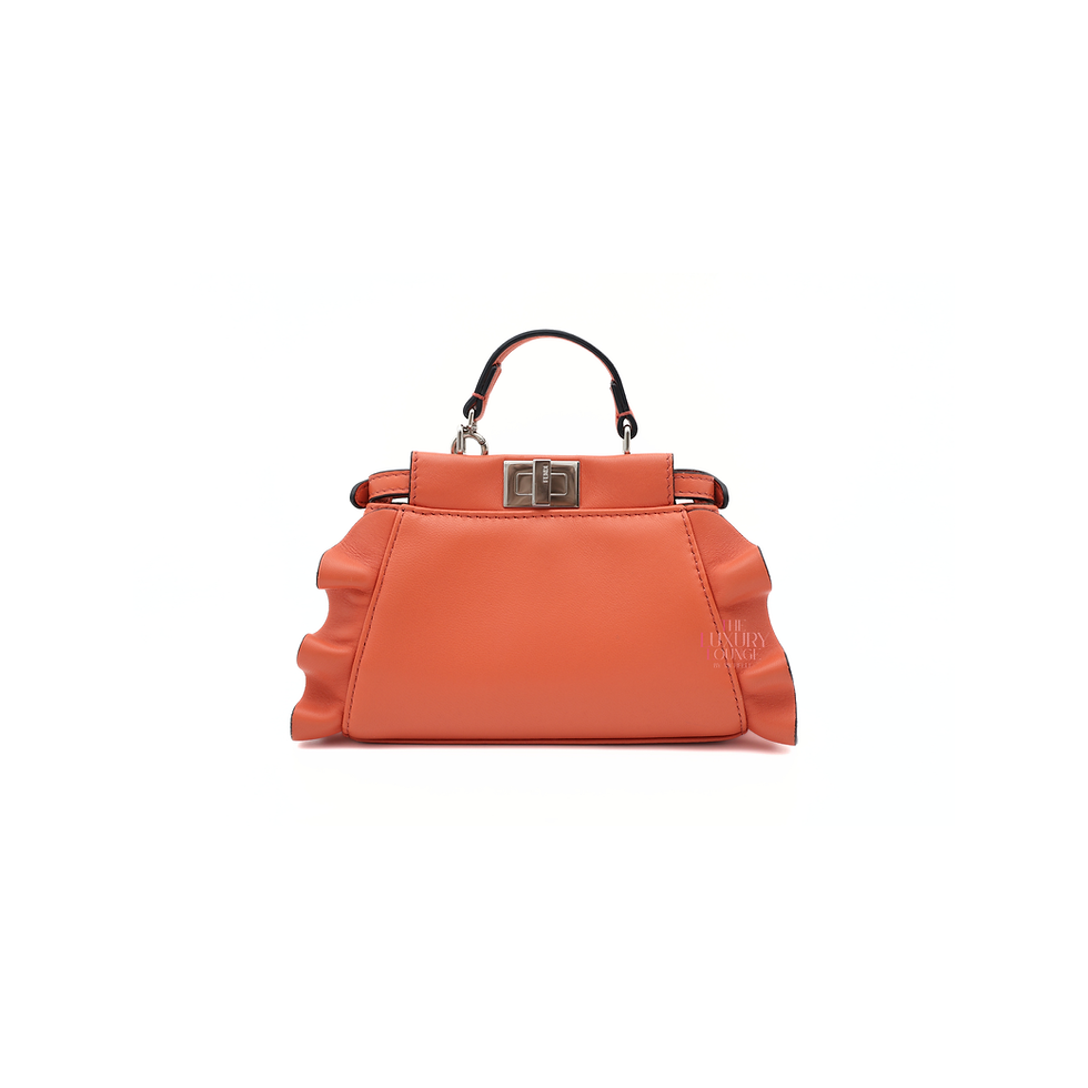 Thumbnail: Fendi Peekaboo Micro Waves Top Handle Satchel Leather Bag