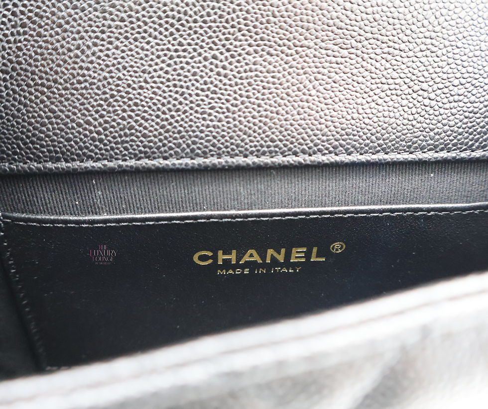 Thumbnail: Chanel Sac Rabat Mini Rec Quilted Caviar in Black Gold Hardware