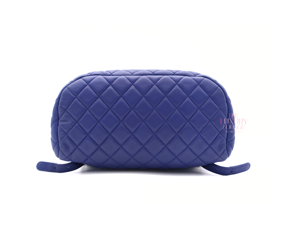 Thumbnail: Chanel Quilted Lambskin Urban Spirit Backpack in Blue Silver Hardware