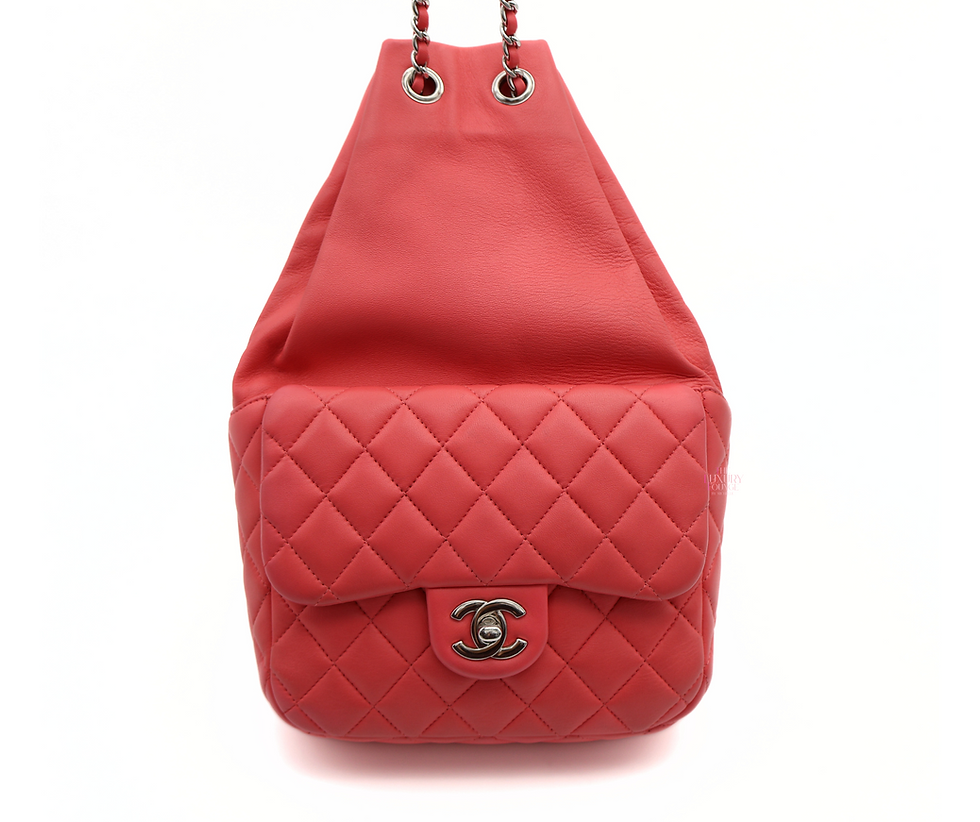 Thumbnail: Chanel Quilted Lambskin Two Way Backpack Small in Pink SHW