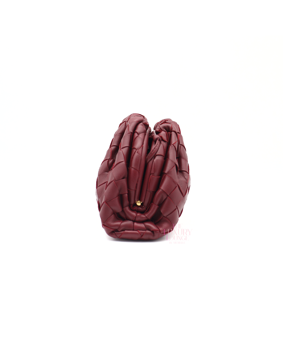 Thumbnail: Bottega Veneta Mini Pouch Bag in Burgundy GHW