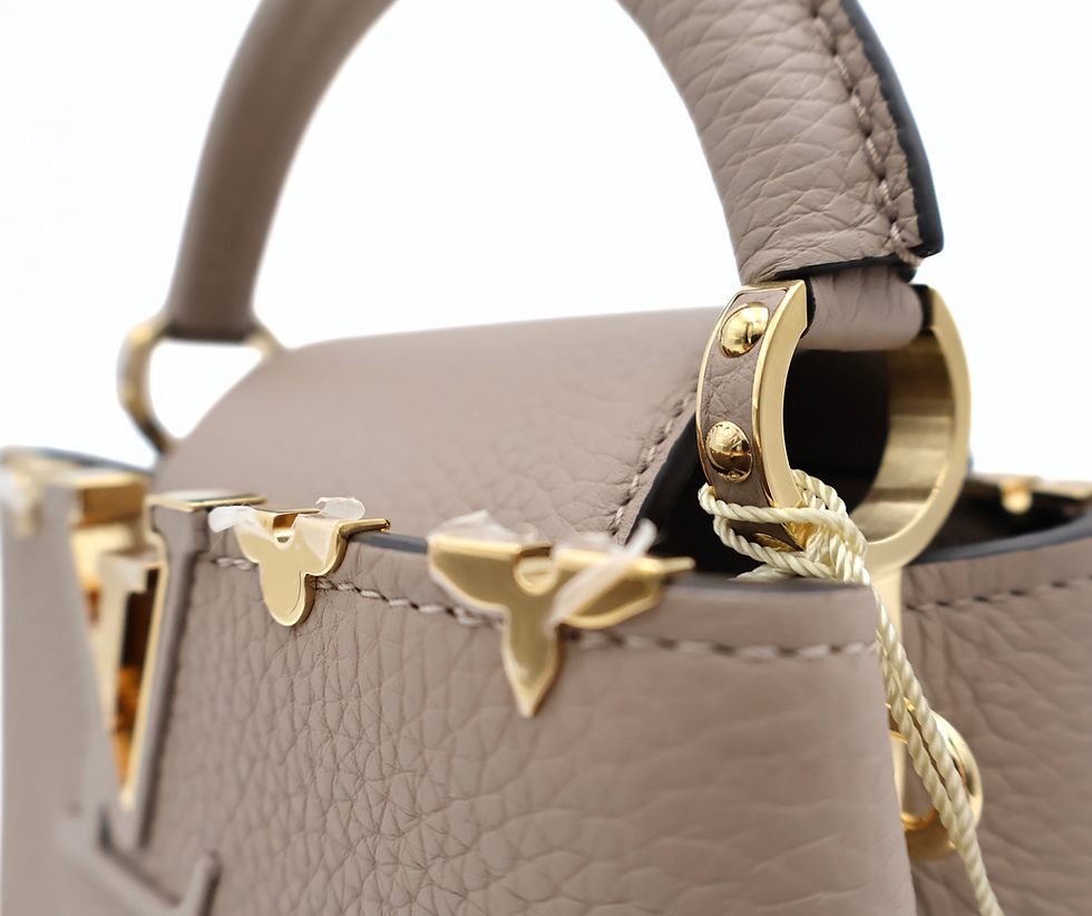 Thumbnail: Louis Vuitton Capucines Mini Taurillon Leather in Galet Gray GHW