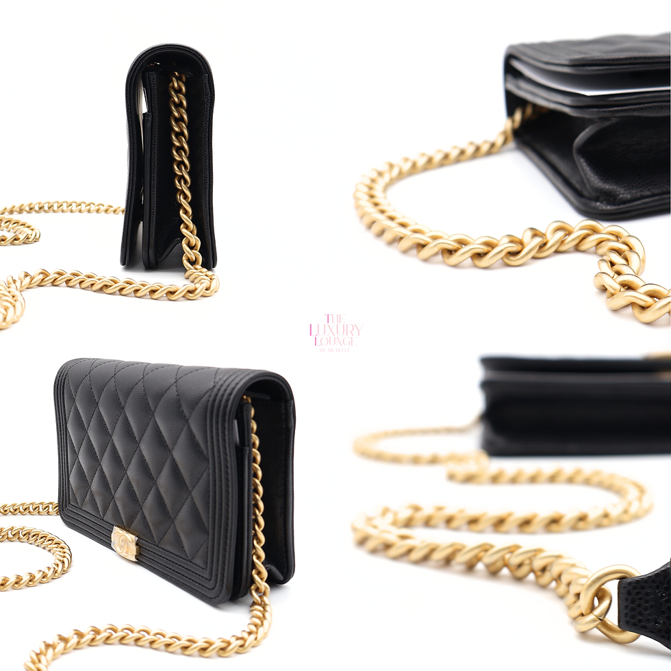 Thumbnail: Chanel Boy Wallet On Chain Caviar in Black GHW