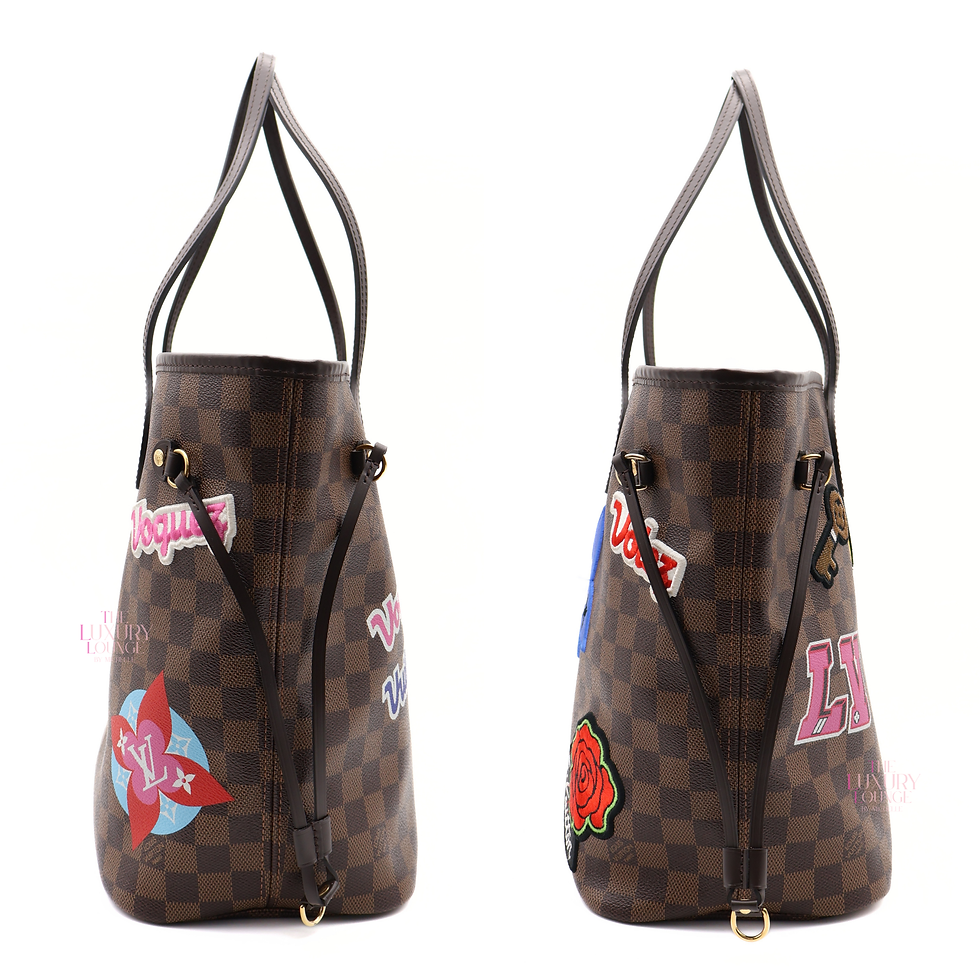 Thumbnail: Louis Vuitton Neverfull MM Damier Ebene Canvas World Tour GHW