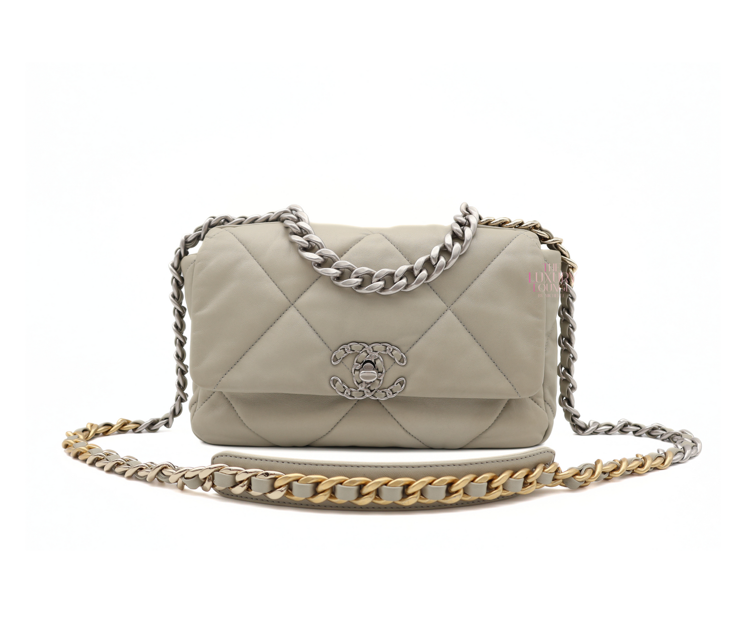 Chanel C19 Small Lambskin in Light Gray