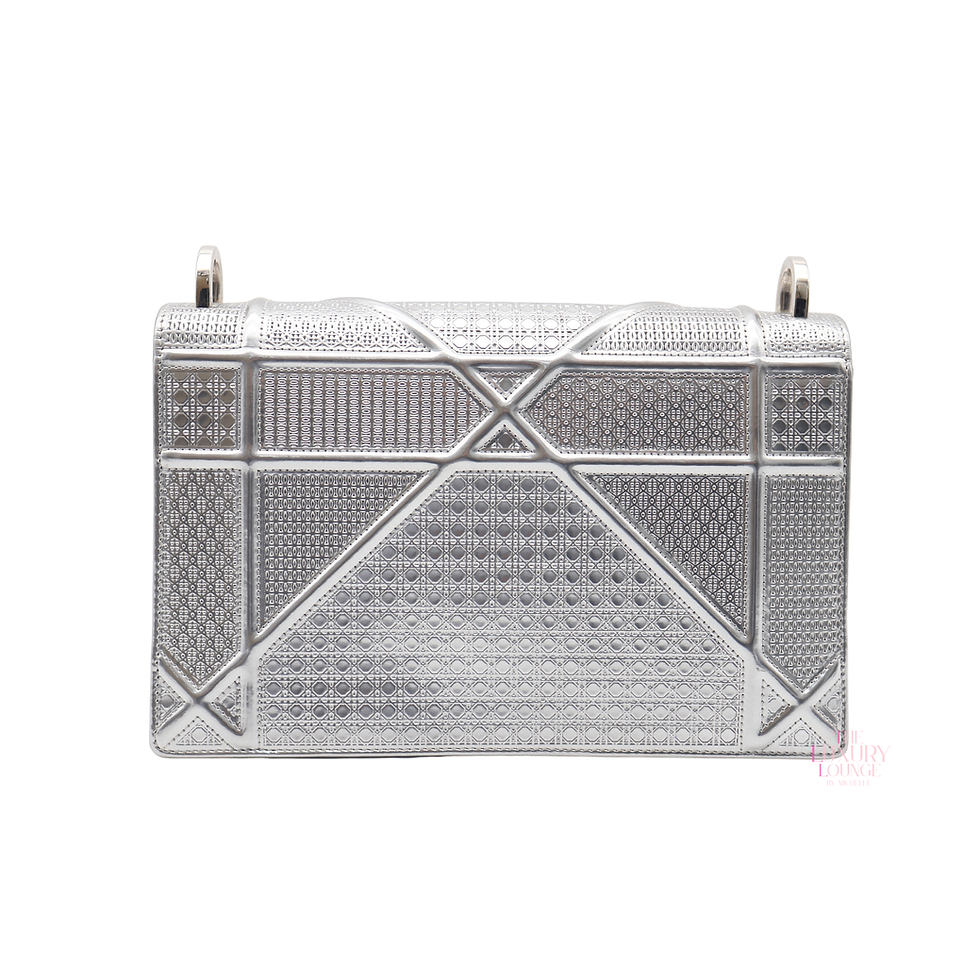 Thumbnail: Dior Diorama Medium in Metallic Silver SHW