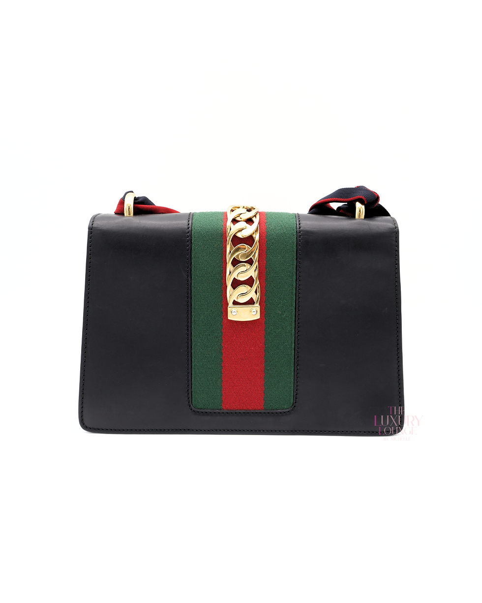 Thumbnail: Gucci Sylvie Leather Shoulder bag in Black GHW