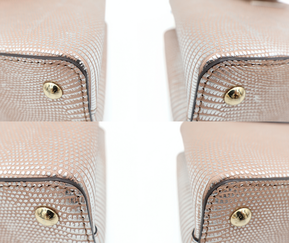 Thumbnail: Louis Vuitton Capucines Mini Lizard Leather in Champagne CGHW