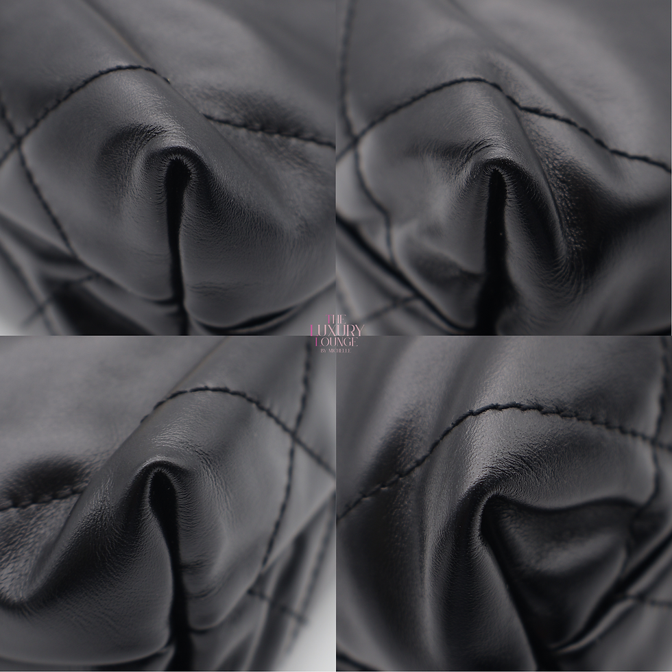 Thumbnail: Chanel P22 Season Mini Shiny Calfskin Leather in Black GHW