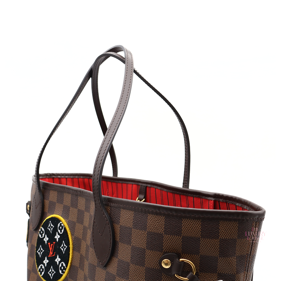Thumbnail: Louis Vuitton Neverfull MM Damier Ebene Canvas World Tour GHW