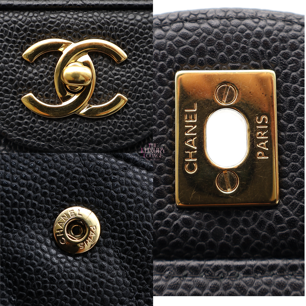 Thumbnail: Chanel Classic Quilted Caviar Double Flap Jumbo in Black GHW